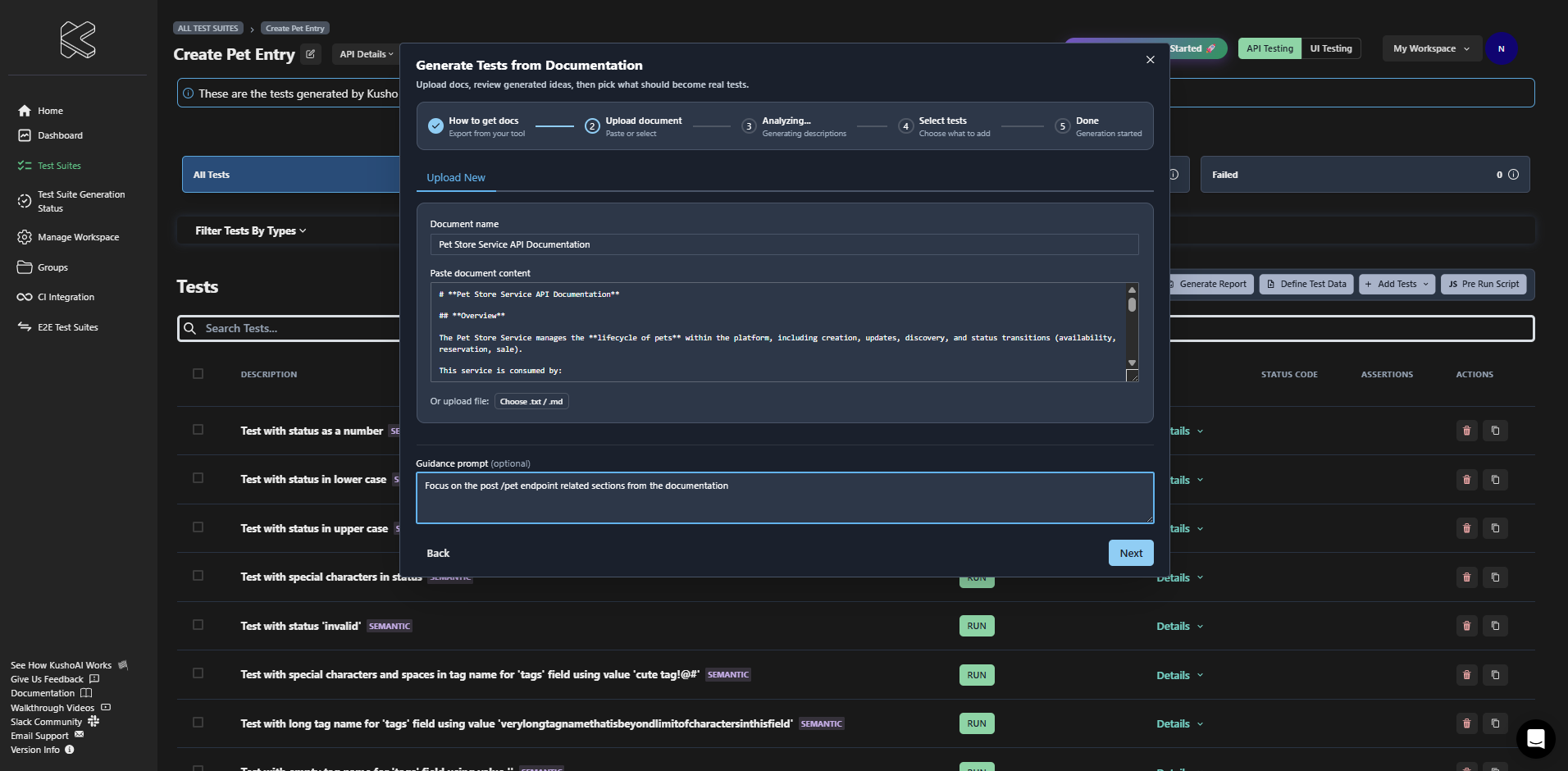 Documentation details