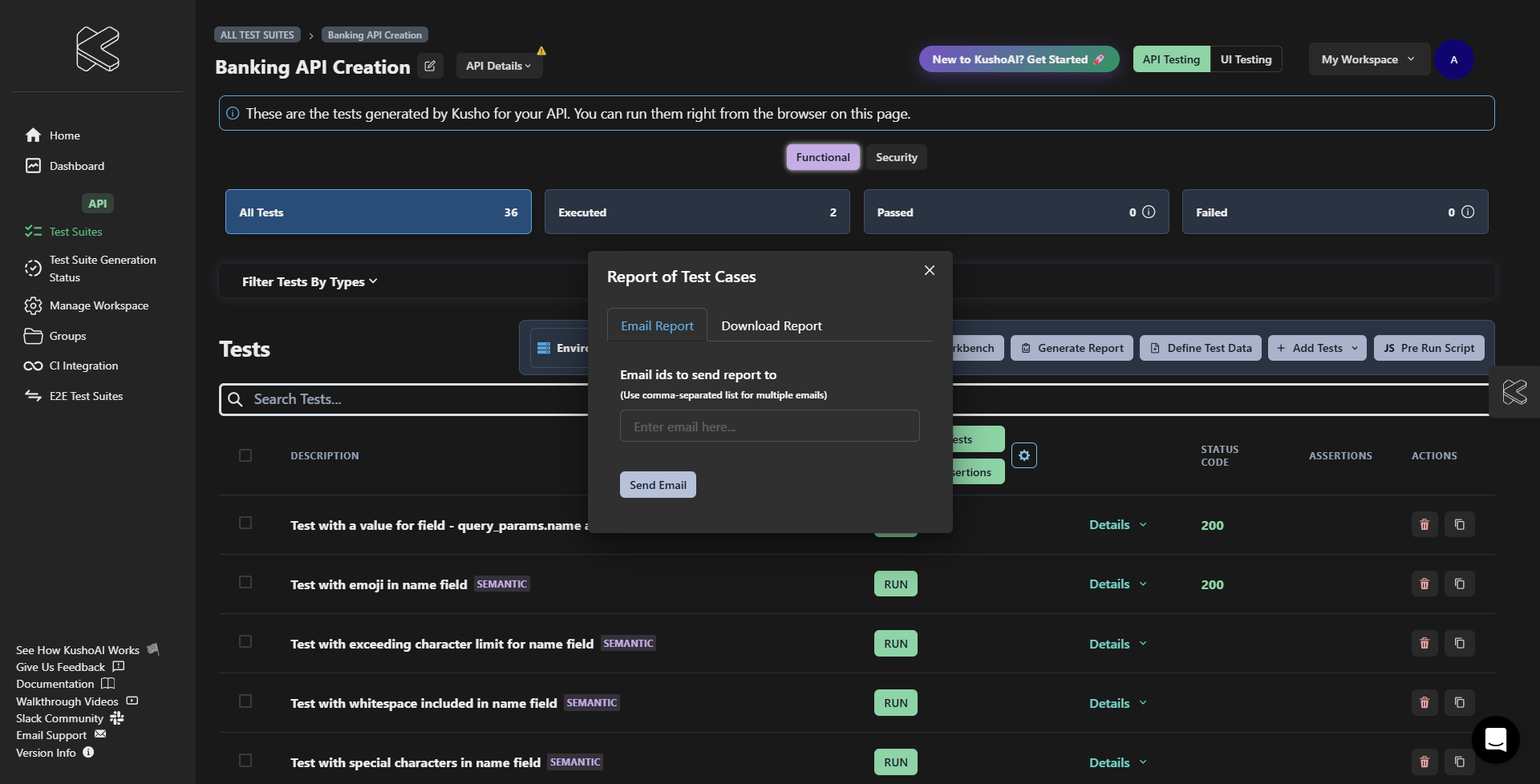 Step 2: Select Report Delivery Method (Email or Download)